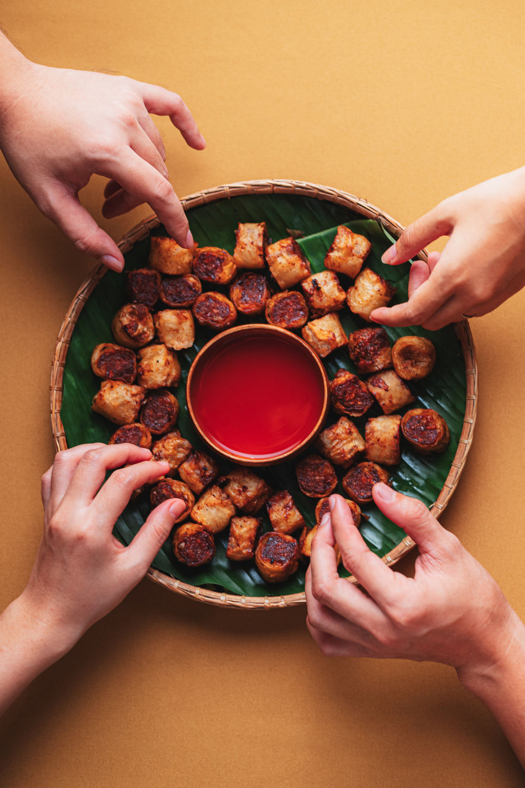 People Eating Lumpia